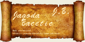 Jagoda Bacetić vizit kartica